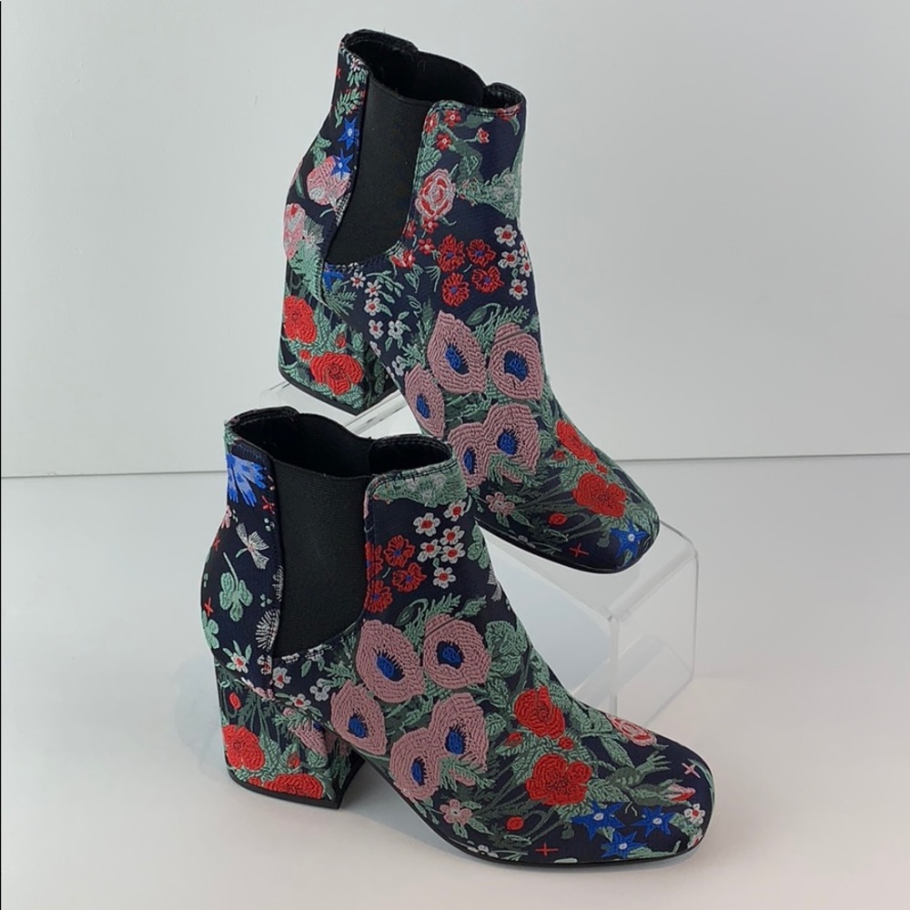 Floral Fabric Ankle Boot  Size 7.5